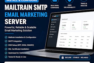 install and configure mailtrain SMTP email marketing server