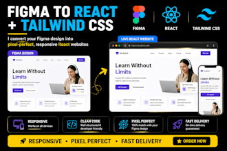 convert figma to react tailwind responsive website