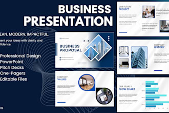 design professional presentations and one pagers