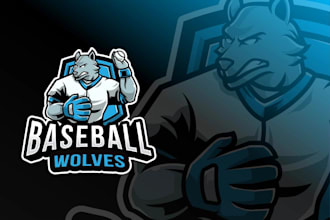 design a modern baseball logo for teams and sports brands