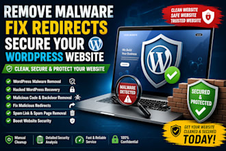 remove wordpress malware, fix redirects and secure your website