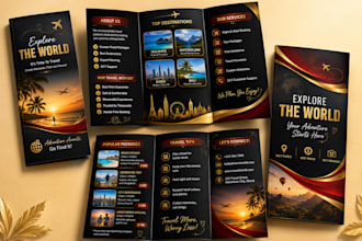 design travel flyers, tourism posters and tour brochures