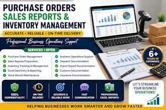 manage purchase orders, sales reports and inventory records