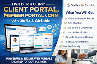 build a custom client portal, member portal, and CRM using softr and airtable