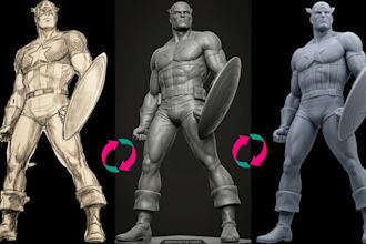 convert 2d image photo to 3d model logo sketch to stl for 3d printing