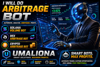 develop solana arbitrage bot, crypto bot, copy trading bot, dex arbitrage bot