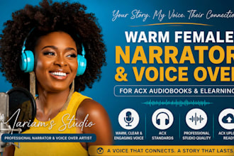 be your warm female narrator, voice over for acx audiobooks and elearning