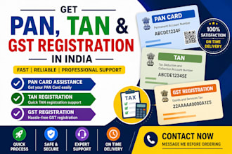 help you with pan, tan and gst registration in india