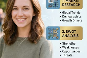 do market research, swot and competitor analysis for any business