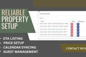 setup beds24, hospitable or pricelab and sync airbnb, vrbo, booking calendars