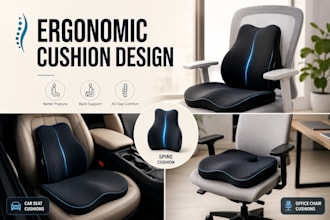 design ergonomic car seat cushions, office chair cushions, spine cushion