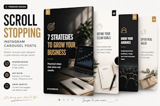 design scroll stopping instagram and facebook carousel posts