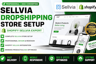 design sellvia dropshipping store shopify integration redesign sellvia website
