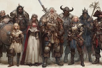 draw dnd character art, fantasy, illustration for concept art