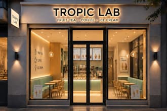 design a cafe, coffee shop or restaurant interior concept