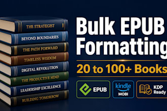do bulk epub and mobi ebook formatting for amazon KDP