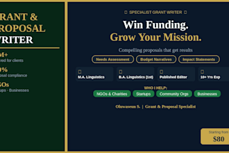 write a compelling grant proposal or funding application that gets results
