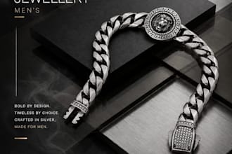 design 925 silver mens bracelet and jewelry 3d cad model