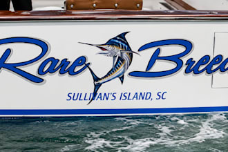 do the best fishing team boat charter logo and nautical branding