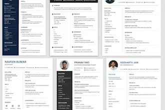 create a professional  resume for jobs and internships