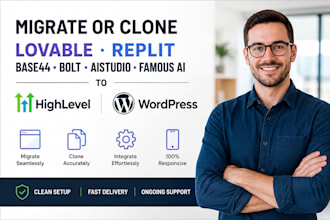 clone or migrate lovable replit base44 bolt websites to gohighlevel or wordpress