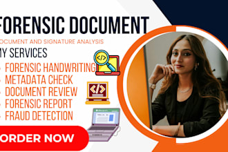 forensic document, handwriting, signature analysis legal document report writing