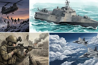 draw military themed illustrations for you