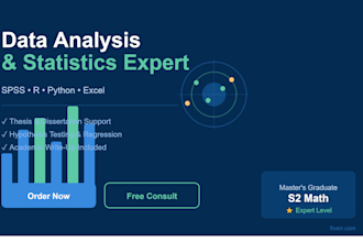 statistical data analysis services for science and mathematics python, excel, r