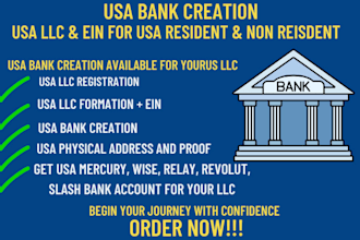 create mercury bank wise revolut slash relay usa bank creation US llc formation