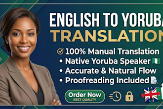 professionally translate english to yoruba or yoruba to english