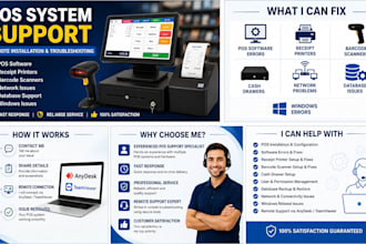 provide remote fix pos software and hardware issues