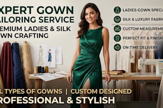 design and sew custom silk gowns, evening gowns, and luxury dresses