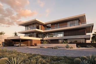 modeling and render your exterior design