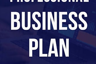 write  a professional business plan for your startup ,investors ,or bank  loan