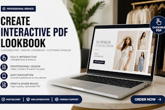 create interactive PDF lookbook clickable PDF digital lookbooks clothing catalog