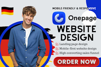 redesign onepage io german website and mobilefirst landing page using onepage io