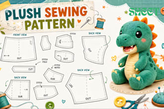 create a custom plush sewing pattern for plushie and stuffed animal production