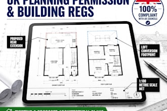 draw architectural plans for uk planning permission and building regs