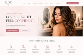 design barber website, salon website, spa website, beauty and stylist website