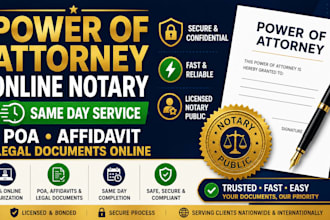 notarize power of attorney poa affidavit and legal document online
