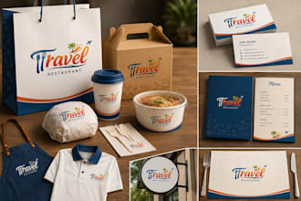 design restaurant, cafe, food and travel ai logo design