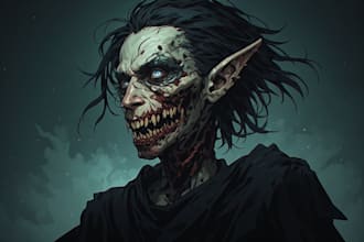draw fantasy horror characters, demons and monsters