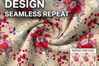 create seamless textile patterns and print ready fabric designs