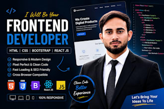 build a responsive website using HTML CSS bootstrap react