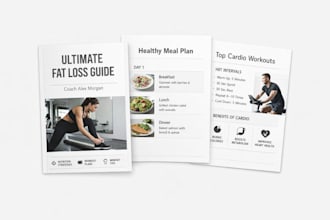 create a fitness ebook with design layout and content