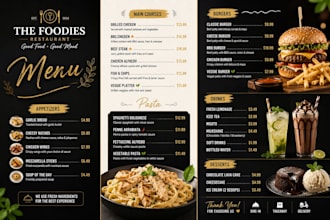 design premium restaurant, cafe and fast food menu