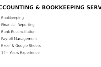 do bookkeeping, accounting, and financial reporting