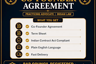draft startup founder agreement and term sheet