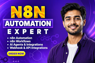 build n8n ai agent automation workflow, whatsapp bot and API integration