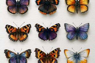 hand paint scientific watercolor animal illustrations